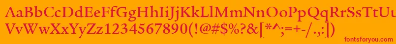フォントLegacySerifItcMedium – オレンジの背景に赤い文字