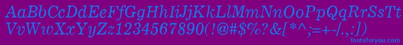 C795RomanItalic Font – Blue Fonts on Purple Background