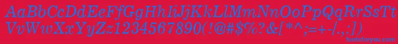 C795RomanItalic Font – Blue Fonts on Red Background