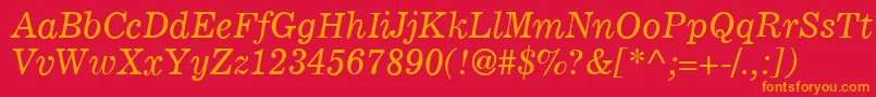 C795RomanItalic Font – Orange Fonts on Red Background
