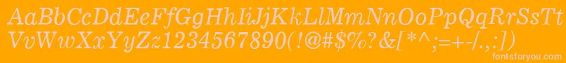 C795RomanItalic Font – Pink Fonts on Orange Background