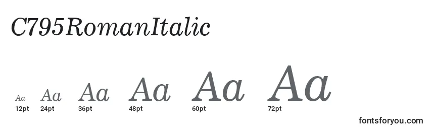 Größen der Schriftart C795RomanItalic