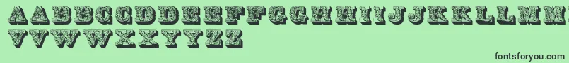 フォントDslettres – 緑の背景に黒い文字