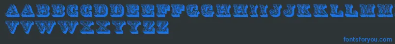 Dslettres Font – Blue Fonts on Black Background