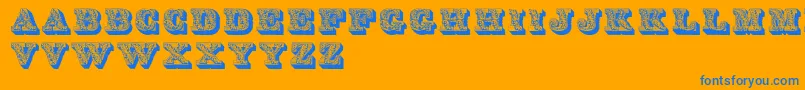 Dslettres Font – Blue Fonts on Orange Background