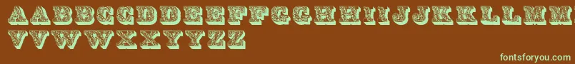 Dslettres Font – Green Fonts on Brown Background