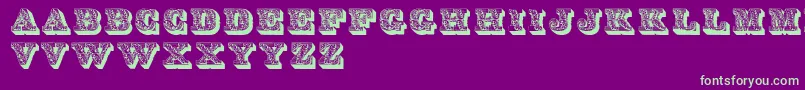 Dslettres Font – Green Fonts on Purple Background