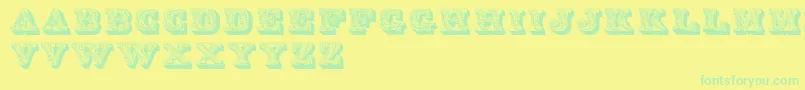 Dslettres Font – Green Fonts on Yellow Background