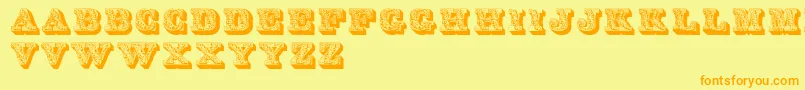 Dslettres Font – Orange Fonts on Yellow Background