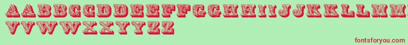 Dslettres Font – Red Fonts on Green Background