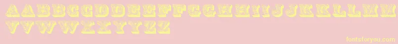 Dslettres Font – Yellow Fonts on Pink Background