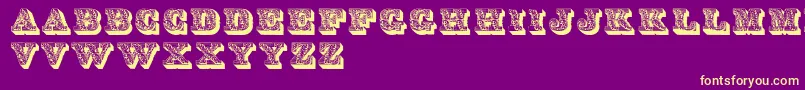 Dslettres Font – Yellow Fonts on Purple Background