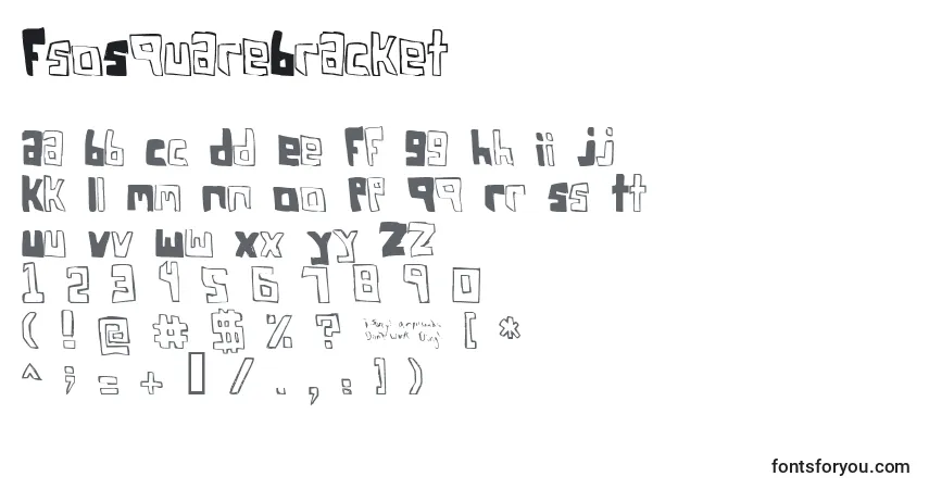 A fonte FsoSquareBracket – alfabeto, números, caracteres especiais