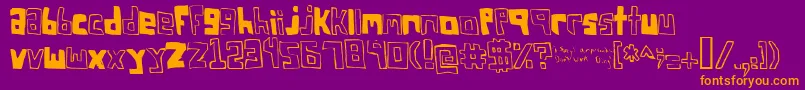 Fonte FsoSquareBracket – fontes laranjas em um fundo violeta