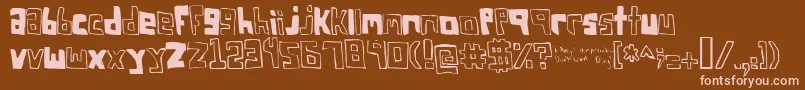 フォントFsoSquareBracket – 茶色の背景にピンクのフォント