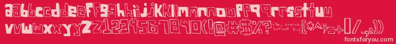 フォントFsoSquareBracket – 赤い背景にピンクのフォント