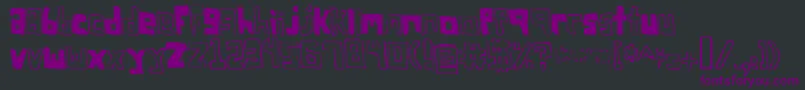 Fonte FsoSquareBracket – fontes roxas em um fundo preto