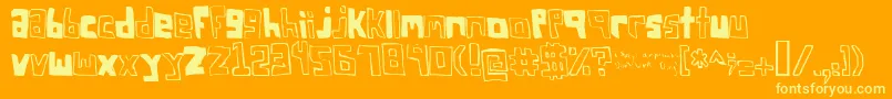 Czcionka FsoSquareBracket – żółte czcionki na pomarańczowym tle