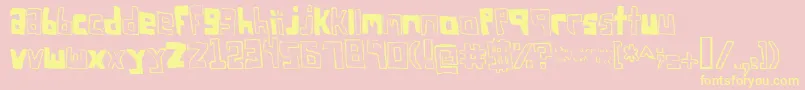 Police FsoSquareBracket – polices jaunes sur fond rose