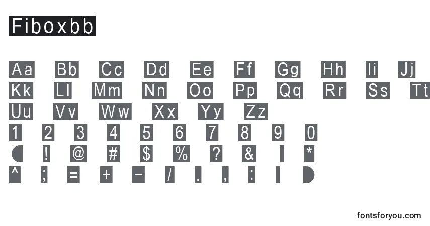 A fonte Fiboxbb – alfabeto, números, caracteres especiais