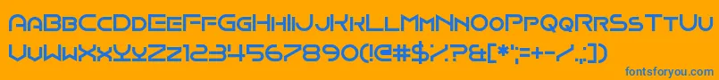 フォントOnomber – オレンジの背景に青い文字