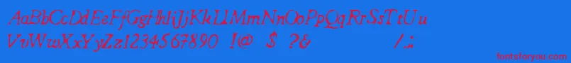 ForgottenHospital Font – Red Fonts on Blue Background