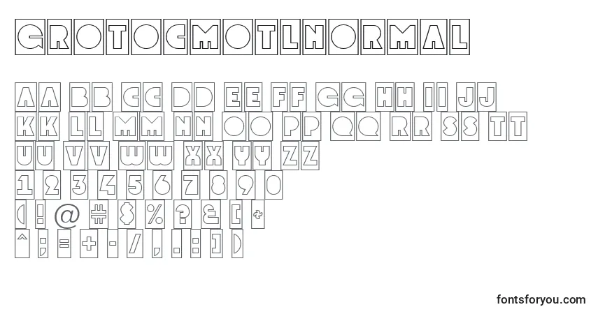 Czcionka GrotocmotlNormal – alfabet, cyfry, specjalne znaki