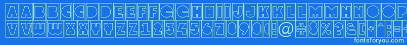 GrotocmotlNormal Font – Green Fonts on Blue Background