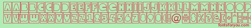 GrotocmotlNormal Font – Red Fonts on Green Background