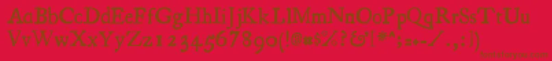フォントLpeducational – 赤い背景に茶色の文字