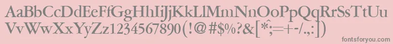 A771RomanBold-fontti – harmaat kirjasimet vaaleanpunaisella taustalla