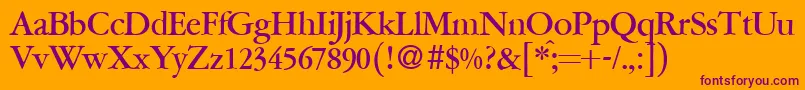 Шрифт A771RomanBold – фиолетовые шрифты на оранжевом фоне