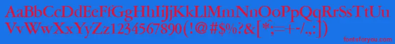 A771RomanBold-fontti – punaiset fontit sinisellä taustalla