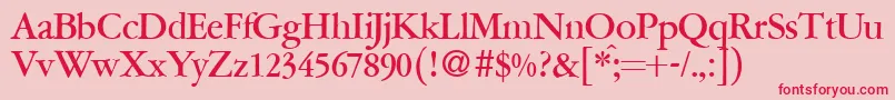 フォントA771RomanBold – ピンクの背景に赤い文字