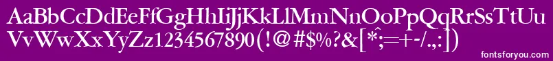 A771RomanBold-Schriftart – Weiße Schriften auf violettem Hintergrund