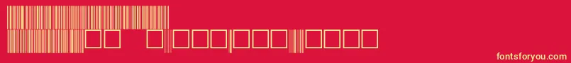 V100029-fontti – keltaiset fontit punaisella taustalla