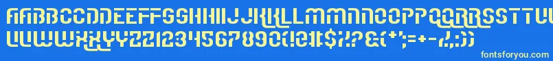 Fonte IReallyReallyReallyReallyReallyReallyLikeFonts – fontes amarelas em um fundo azul