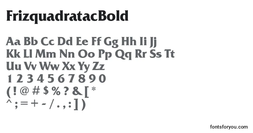 A fonte FrizquadratacBold – alfabeto, números, caracteres especiais