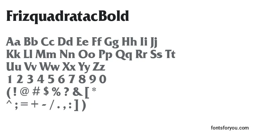 Шрифт FrizquadratacBold – алфавит, цифры, специальные символы