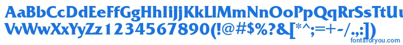 フォントFrizquadratacBold – 白い背景に青い文字