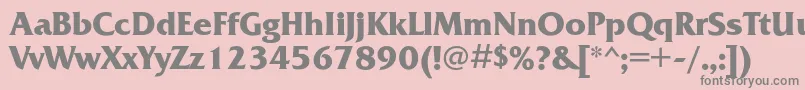 フォントFrizquadratacBold – ピンクの背景に灰色の文字