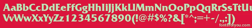 フォントFrizquadratacBold – 赤い背景に緑の文字