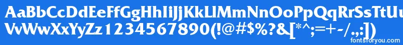 フォントFrizquadratacBold – 青い背景に白い文字