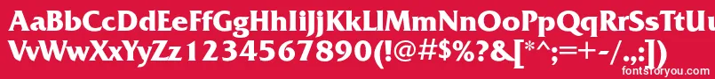 フォントFrizquadratacBold – 赤い背景に白い文字