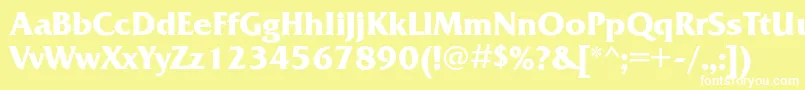 Czcionka FrizquadratacBold – białe czcionki na żółtym tle