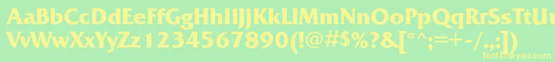 FrizquadratacBold Font – Yellow Fonts on Green Background