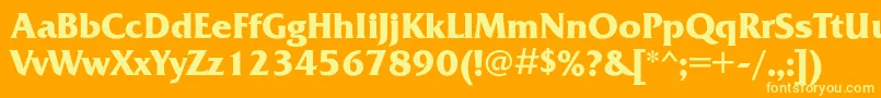 フォントFrizquadratacBold – オレンジの背景に黄色の文字