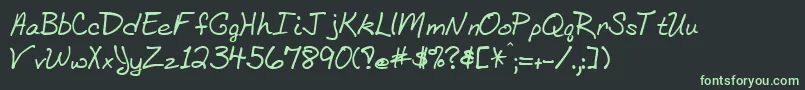 Bethhand Font – Green Fonts on Black Background