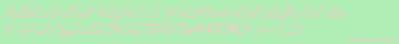 Bethhand Font – Pink Fonts on Green Background