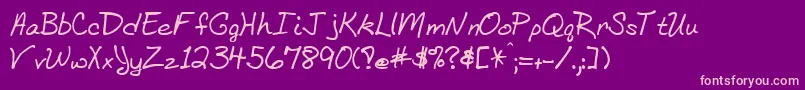 Bethhand Font – Pink Fonts on Purple Background